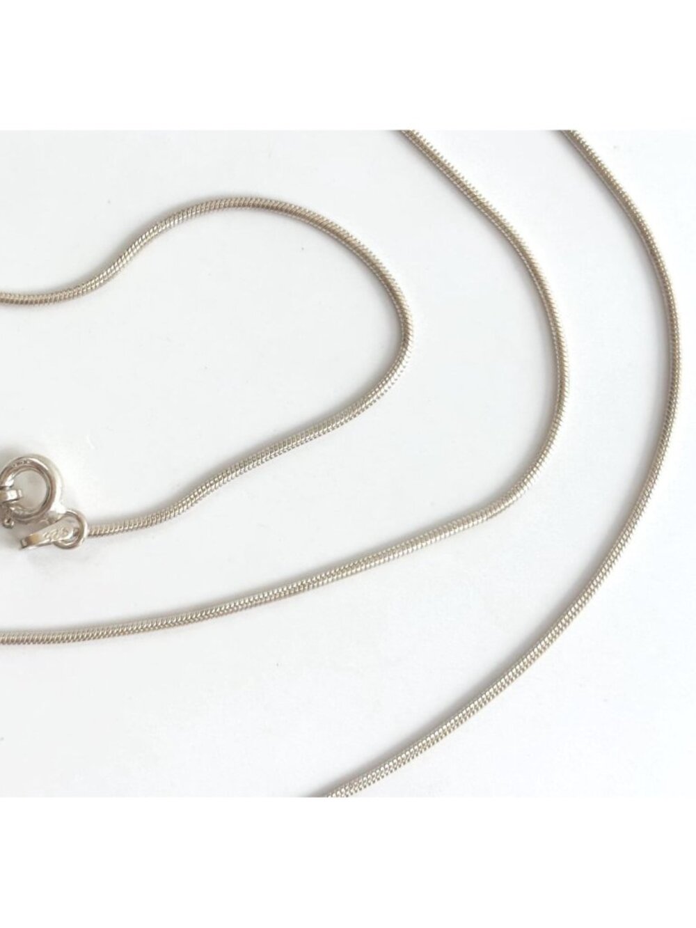 Snake Chain Sterling Silver 925 Minimalist Classic Vintage Necklace - 18"